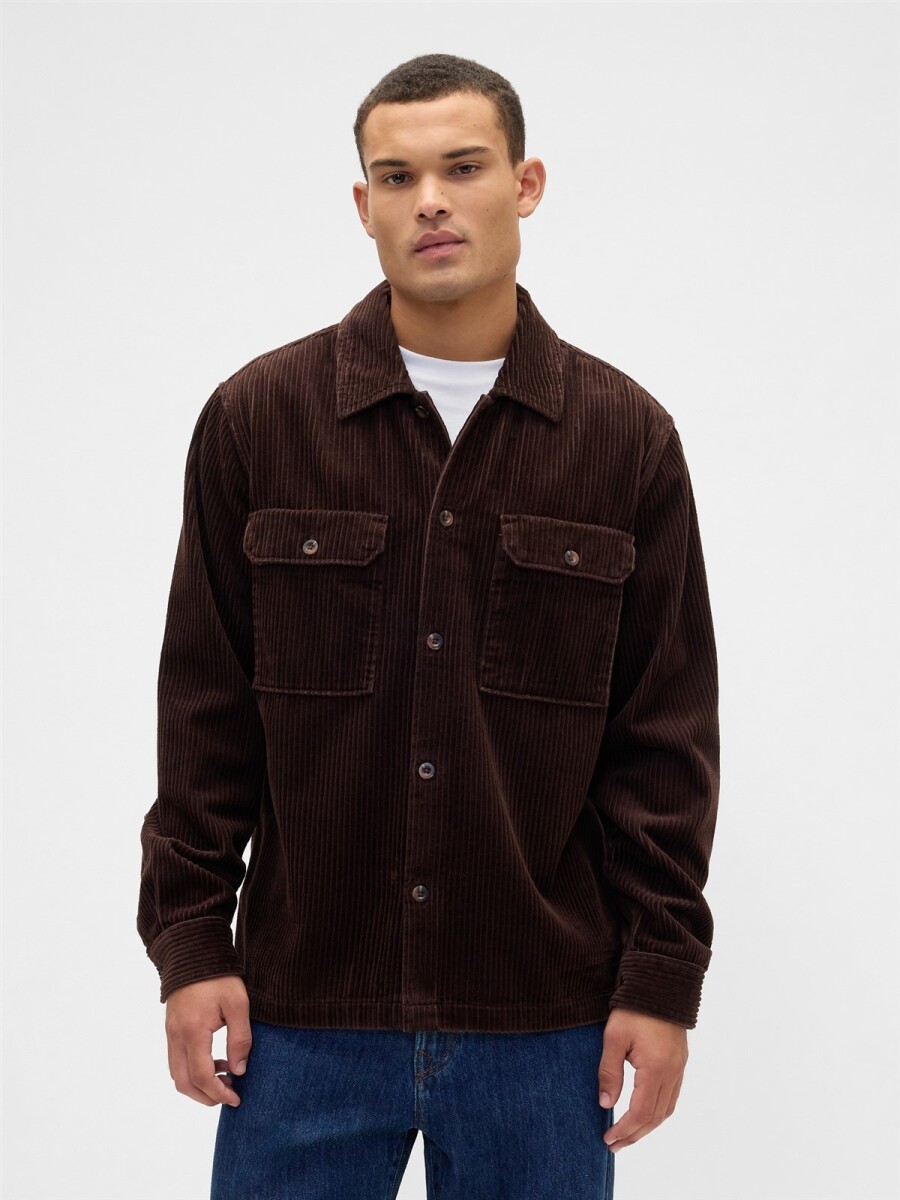 Sobrecamisa De Pana Hombre - Dark Brown 1 