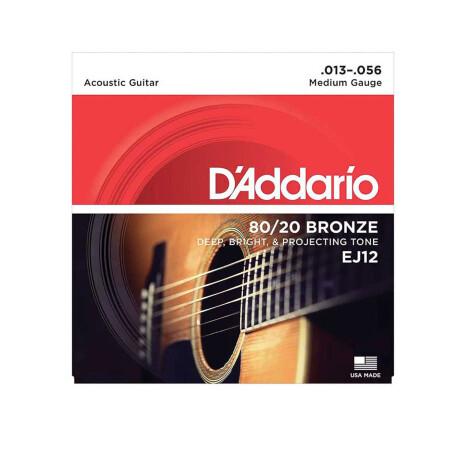 Encordado Folk Daddario Ej12 80/20 Bronze 013 Encordado Folk Daddario Ej12 80/20 Bronze 013