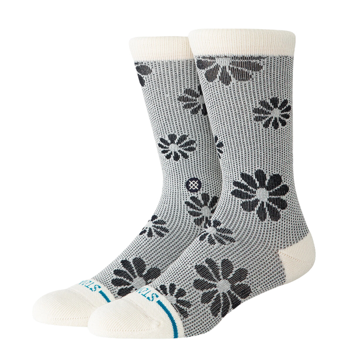 Medias Stance Floral Stitch Crew - Gris 