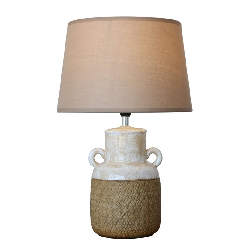 LAMPARA DE MESA CERAMICA D28x42CM JARRA BEIGE LAMPARA DE MESA CERAMICA D28x42CM JARRA BEIGE