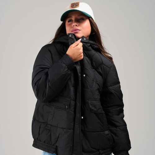 Campera dama Puffer Slowly Black