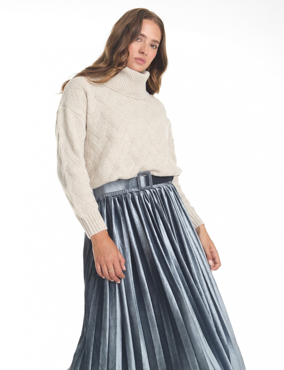 Falda Velvet - Gris Azulado 