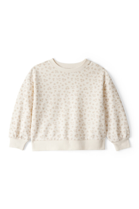 Buzo de algodón, marfil, diseño floral Sin color