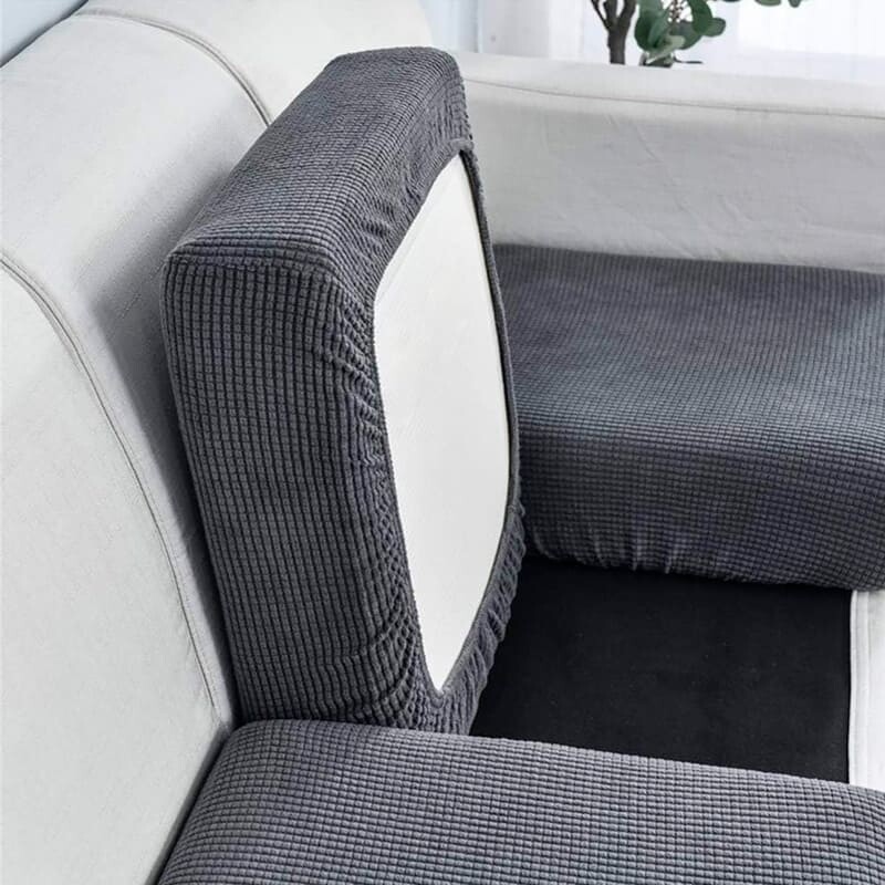 Funda para almohadón de sillón gris