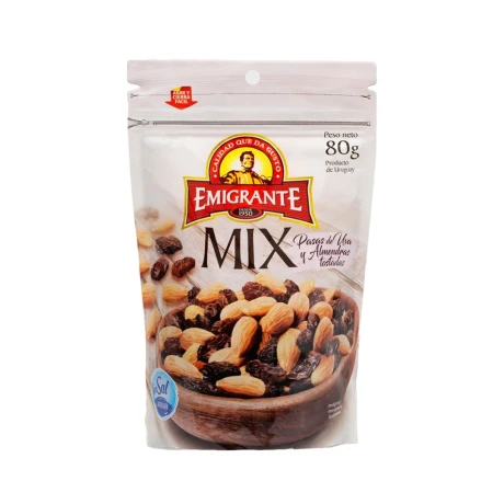 Mix Almendras Tostadas + Pasas Doy Pack 80gr Mix Almendras Tostadas + Pasas Doy Pack 80gr