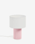 Lámpara de mesa Bianella de pana rosa