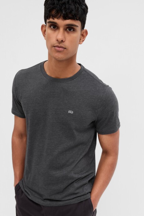 Remera Micro Logo Gap Manga Corta Hombre Charcoal Grey