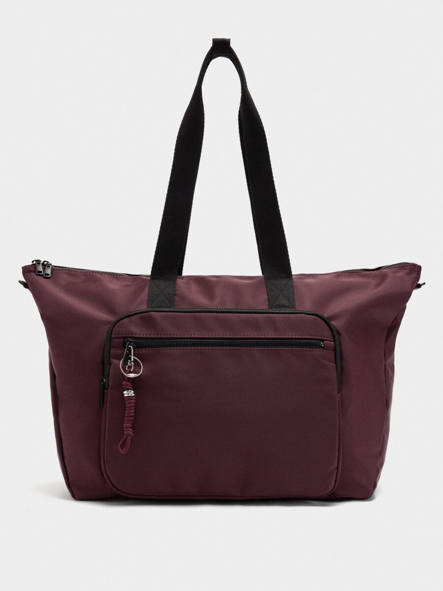 Bolso De Fin De Semana De Nylon burdeos
