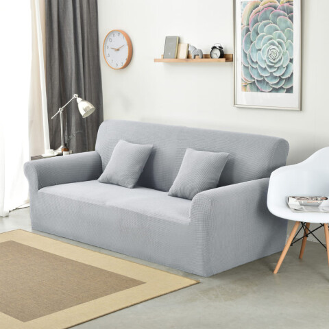 Funda sillón 2 cuerpos lisa gris claro