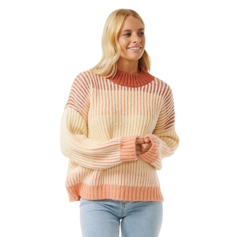 Buzo Rip Curl Soleil Rib Knit Crew - Rosa Buzo Rip Curl Soleil Rib Knit Crew - Rosa