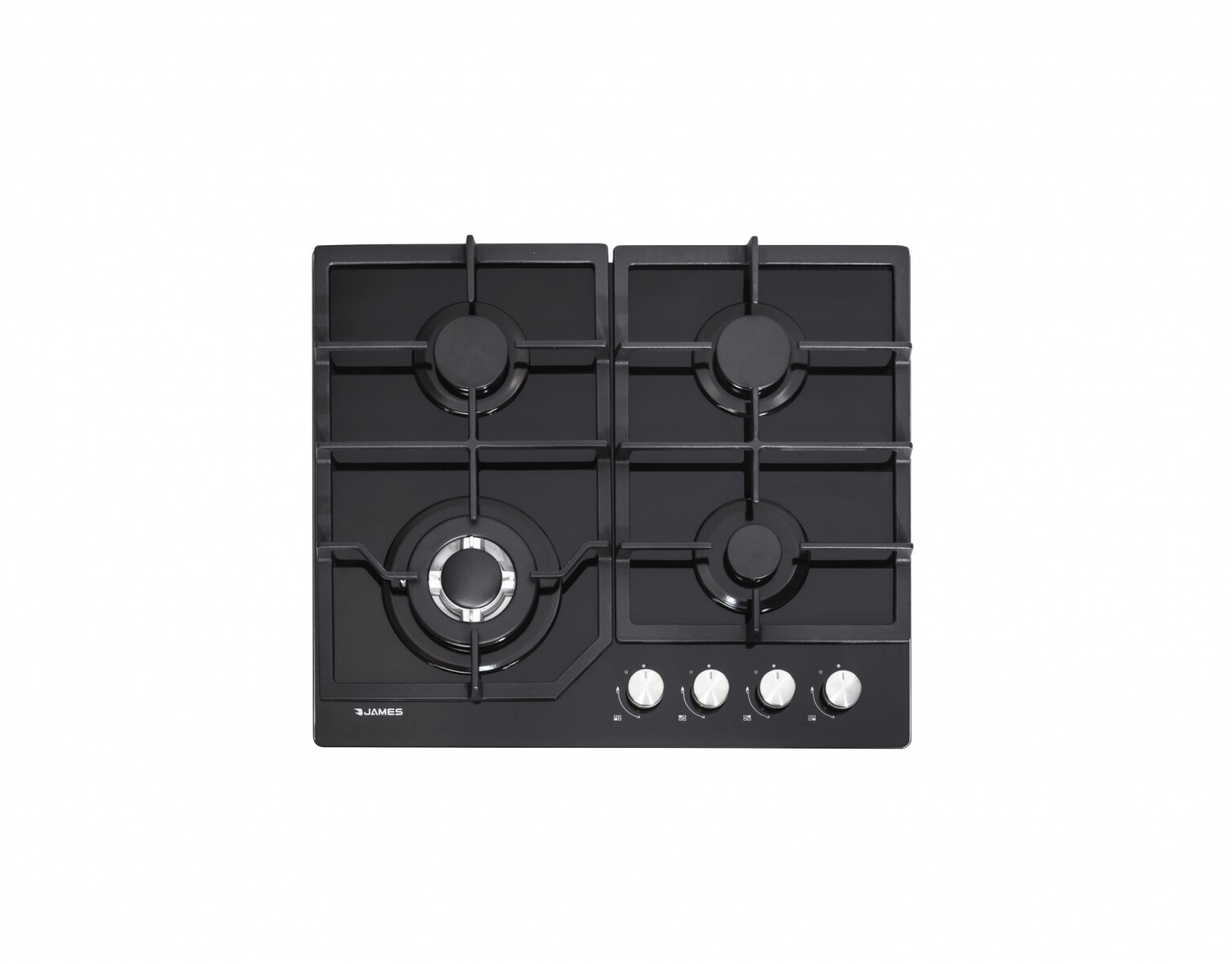 Anafe De Empotrar James 4 Hornallas A Gas De Vidrio Negro 