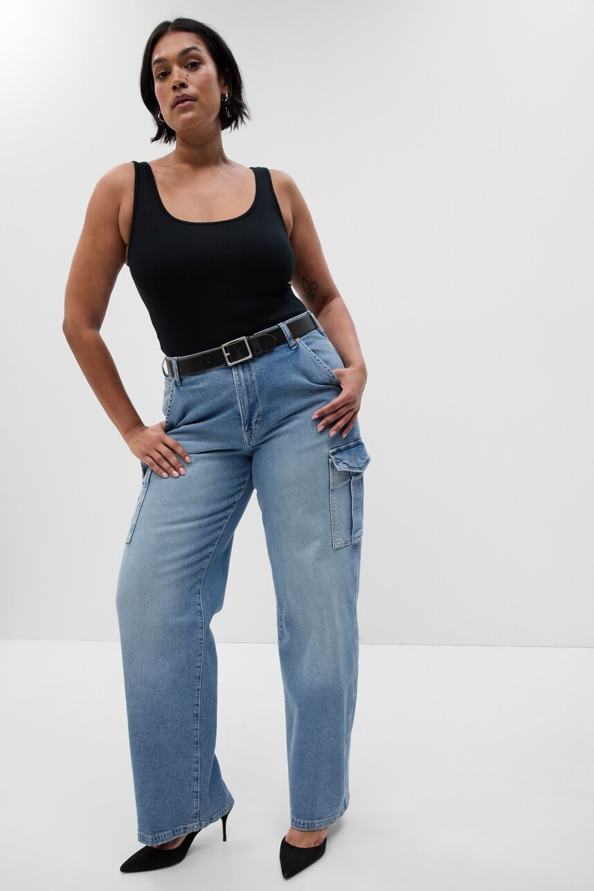 Jean 90S Loose Cargo Mujer Light Indigo 11