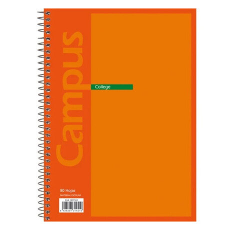 Cuadernola Campus College 80 Hojas A4 Naranja