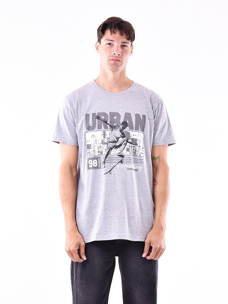 REMERA URBAN GRIS MELANGE M