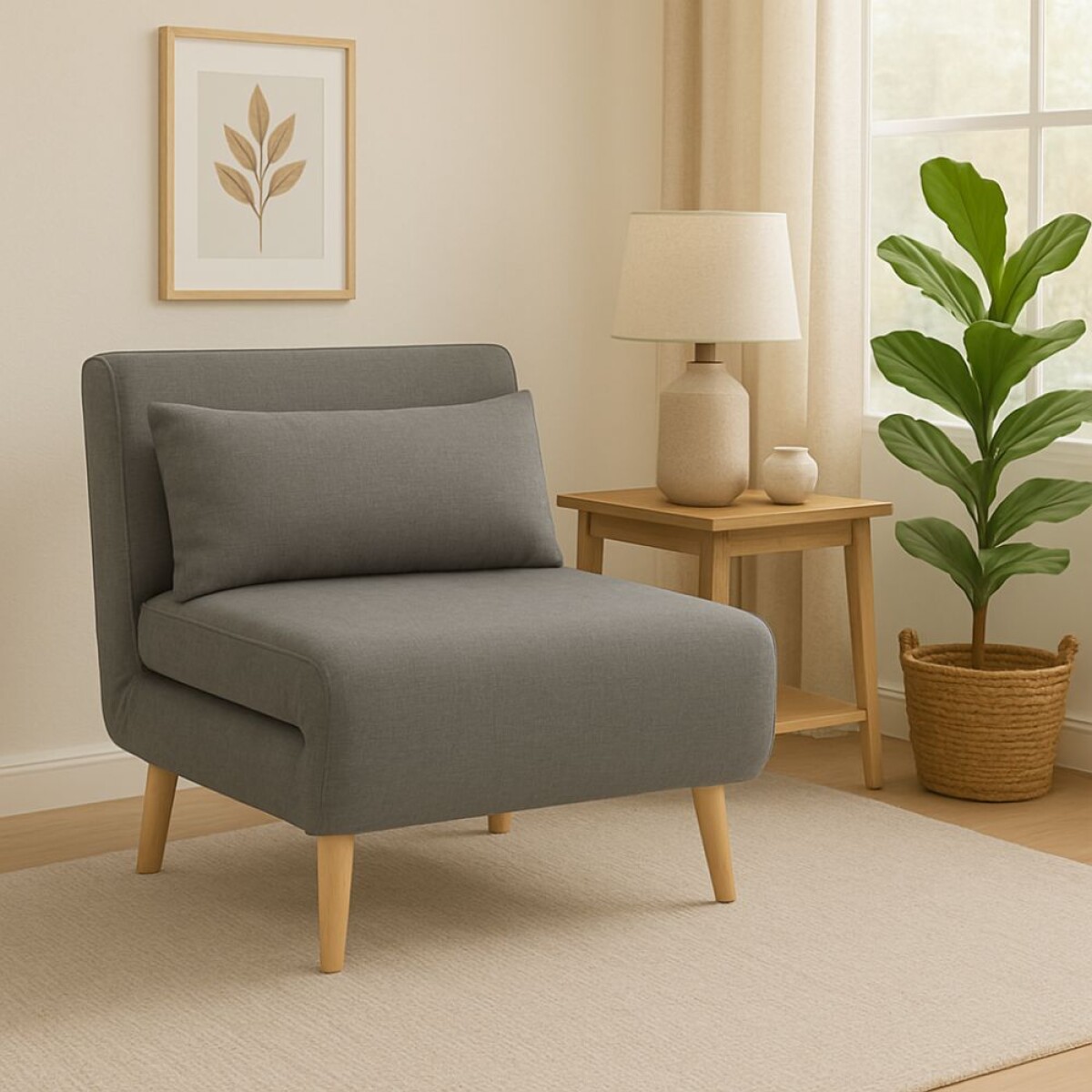 Sillon cama Trifold 1 cuerpo - Gris 