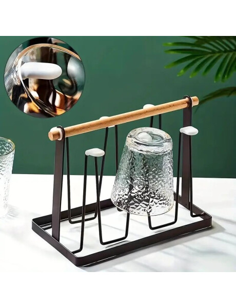ESCURRE VASOS METAL MGO MADERA NEGRO. 26x13x19CM ESCURRE VASOS METAL MGO MADERA NEGRO. 26x13x19CM