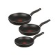 Juego de 3 Sartenes Tefal Vital 20 - 24 y 26cm | Antiadherentes | Color negro. Juego de 3 Sartenes Tefal Vital 20 - 24 y 26cm | Antiadherentes | Color negro.