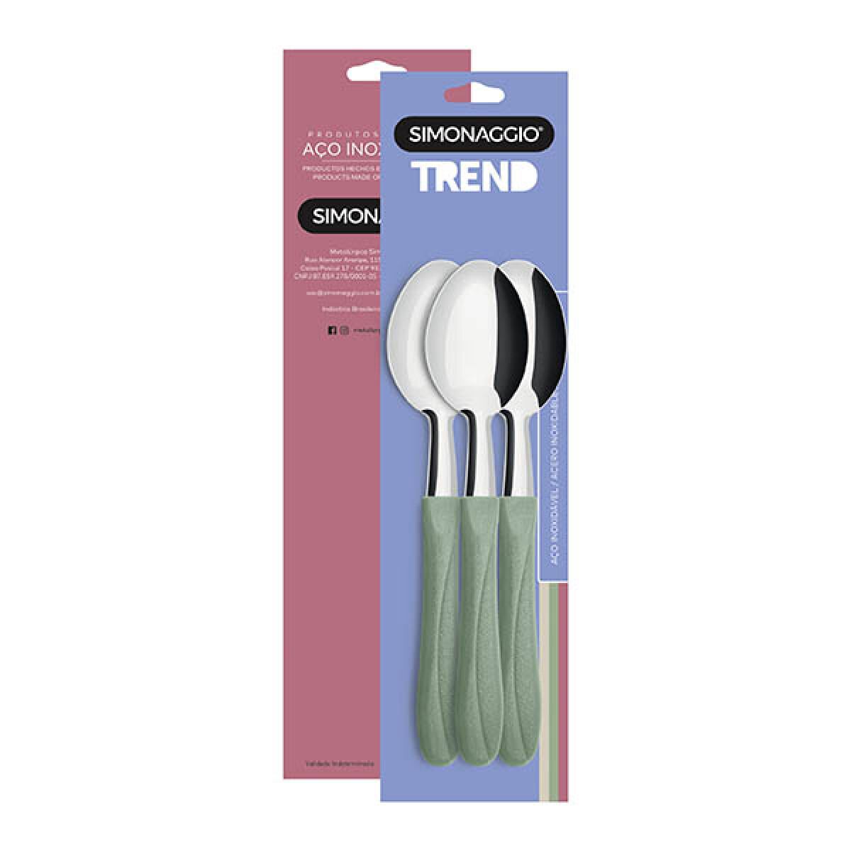 Set X3 Cucharas Postre Trend de Simonaggio - VERDE 