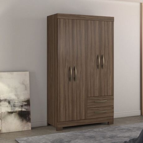 ROPERO 4 PUERTAS 2 CAJONES GUARDARROPA ARMARIO PLACARD CLOSET COLOR MADERA