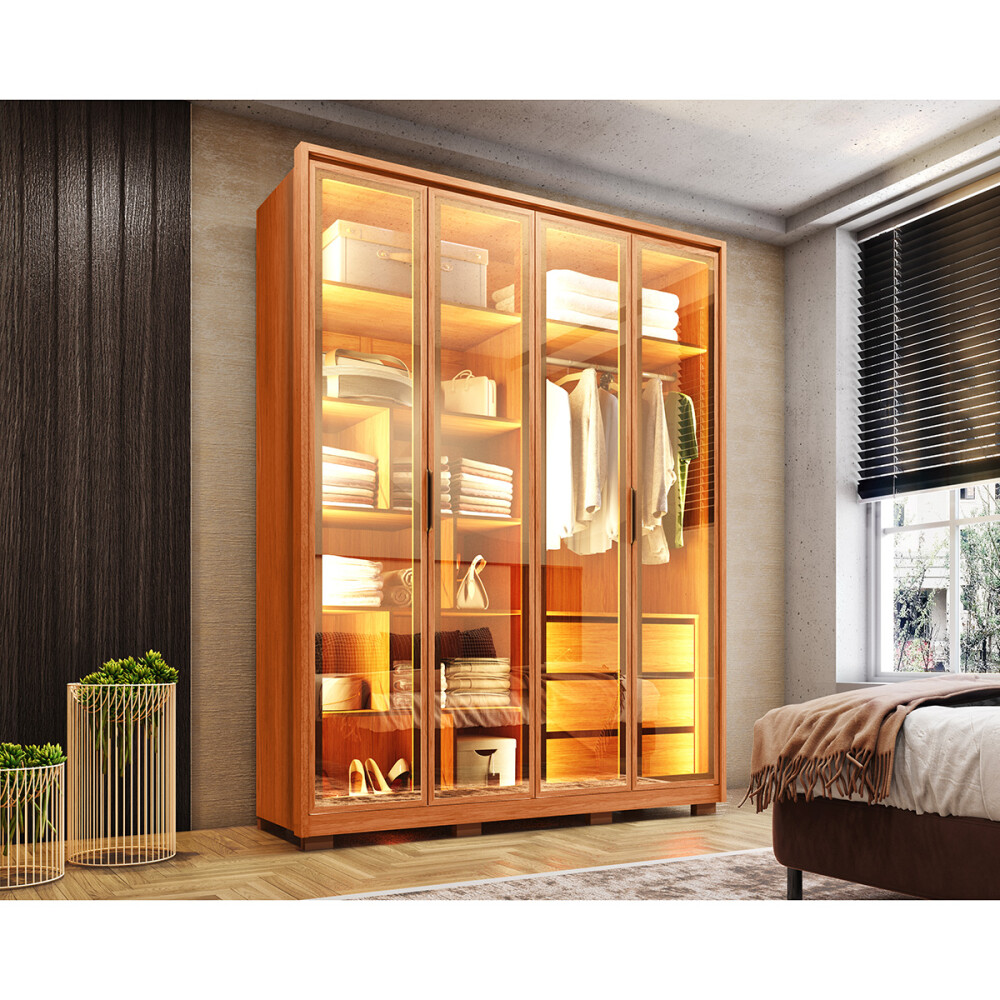 ROPERO4 PUERTAS MODELO NEW REFLEX 1.8 COLOR FREIJO Ropero4 Puertas Modelo New Reflex 1.8 Color Freijo