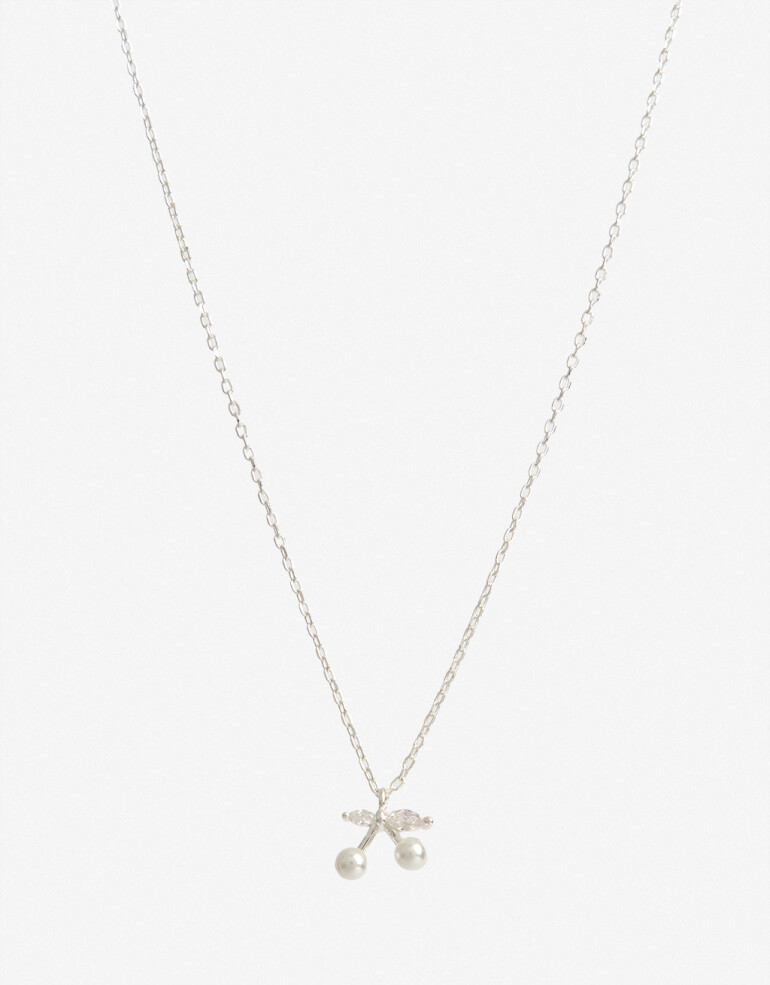 Cadena Corta con Dije Perla Cadena Con Dije Plata 925 - Plateado