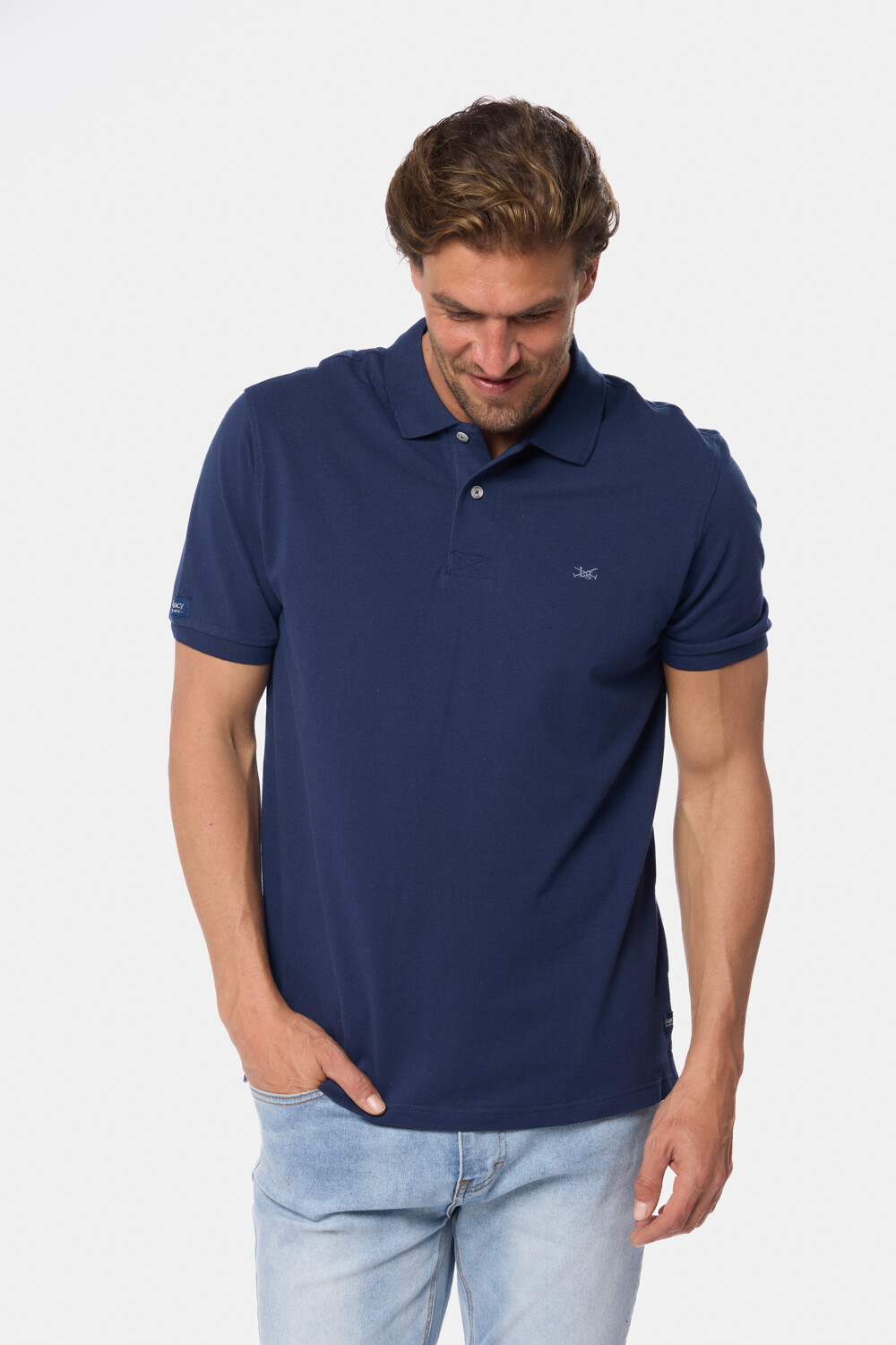 REMERA POLO LISA PIQUÉ Azul