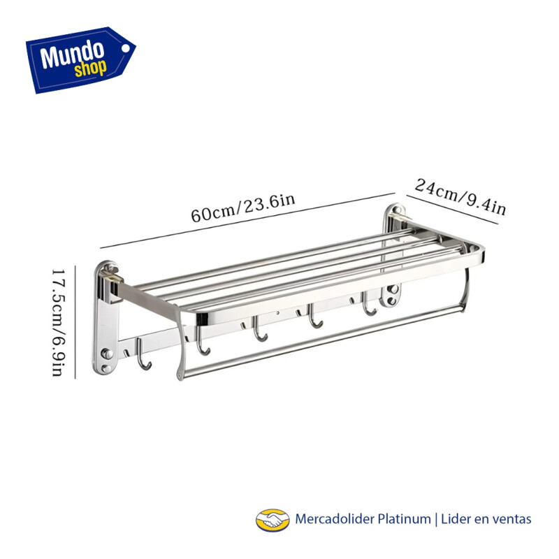 Tendedero De Pared Fijo Acero Inox P/ropa Gris