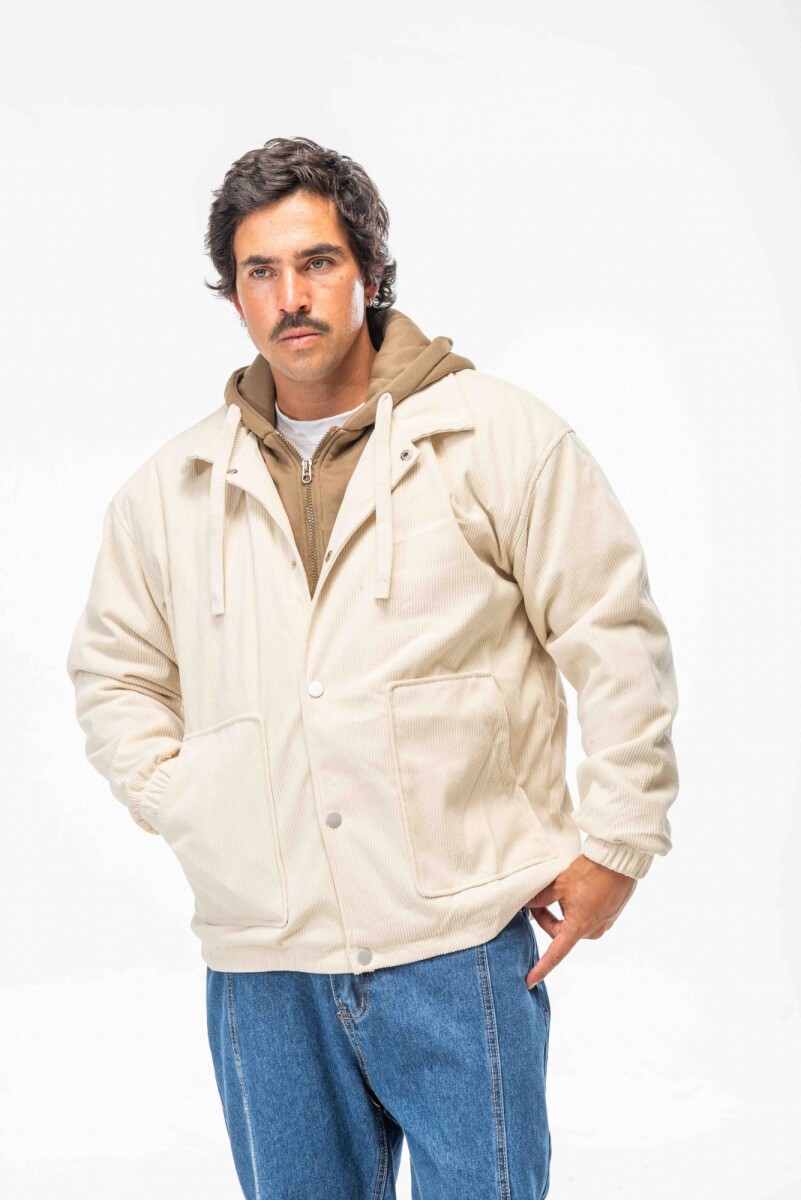Campera PANA CON CAPUCHA - BLANCO 