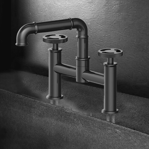 Lavatorio Bimando Industrial Negro Mate 000