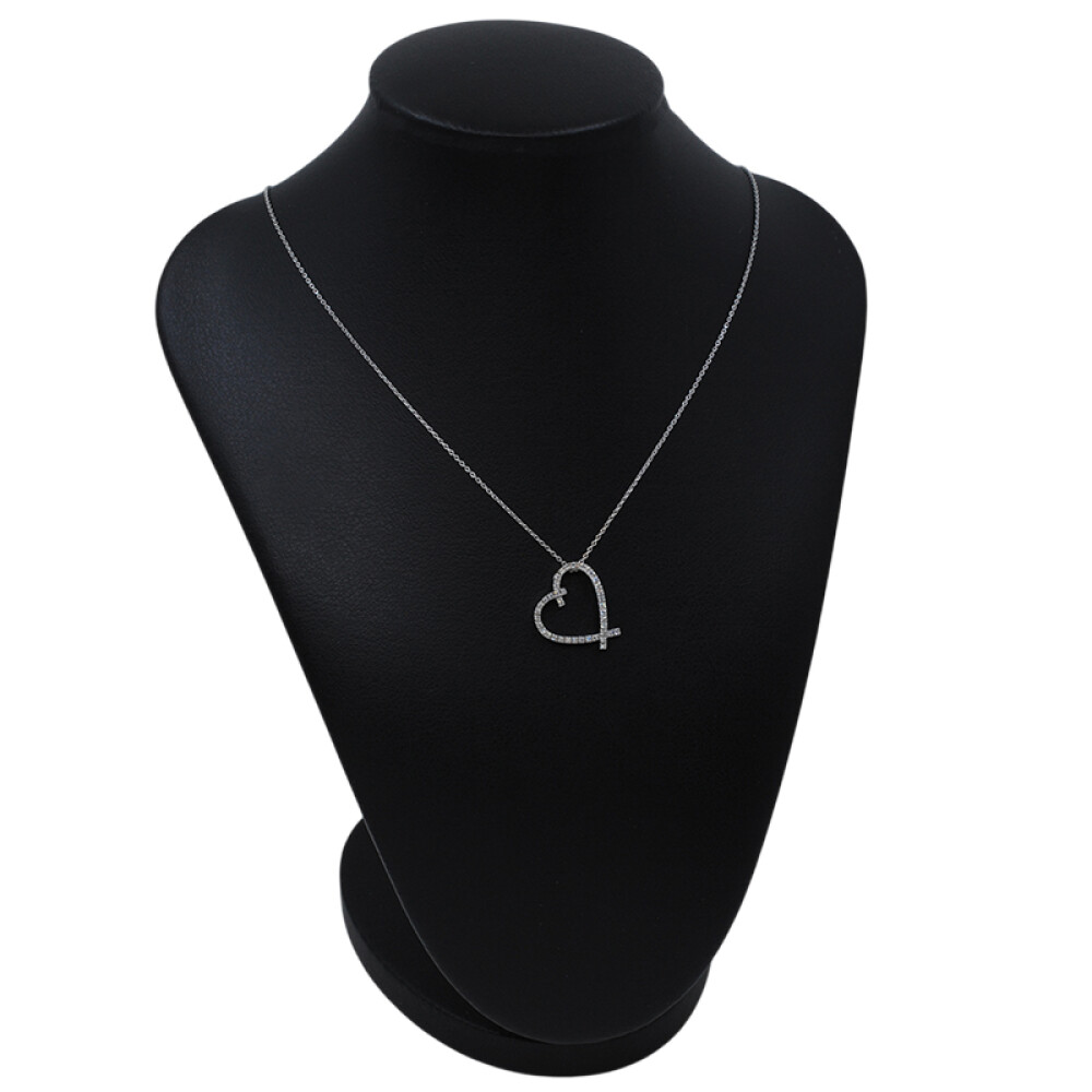 Cadena y dije corazón oro 18k blanco y brillantes Cadena y dije corazón oro 18k blanco y brillantes