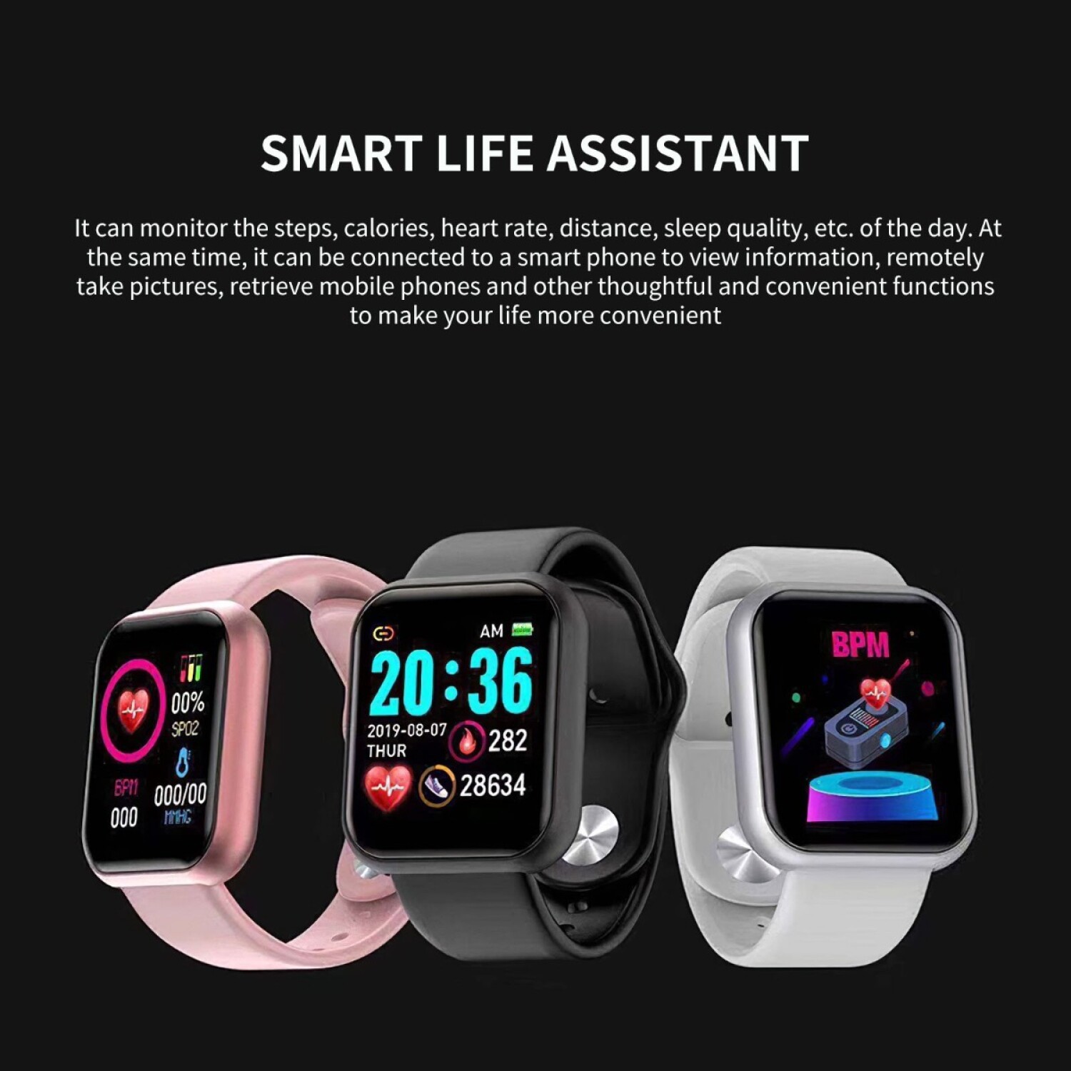 Reloj Inteligente Smartwatch Fitness Ritmo Card. Pasos Ip67 Variante