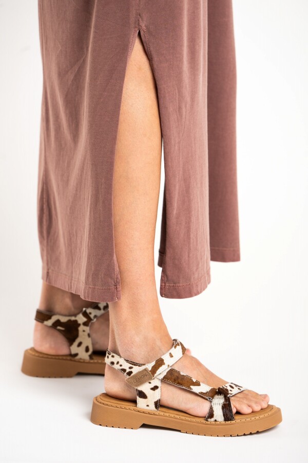 Vestido Algodon Lavado Marron