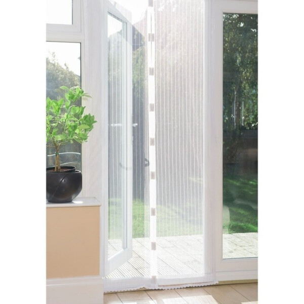 Cortina Mosquitero Magic Mesh Puerta Anti Moscas Y Mosquitos Variante Color Blanco