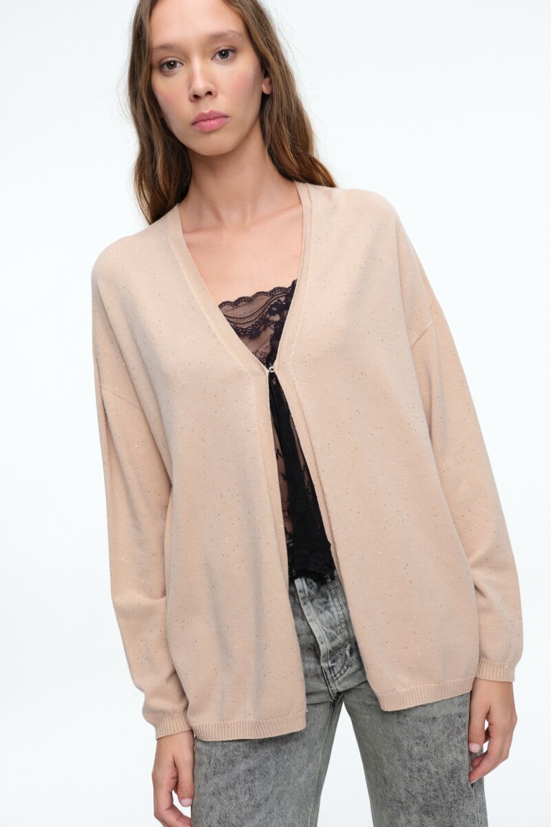 CARDIGAN BROCHE Beige