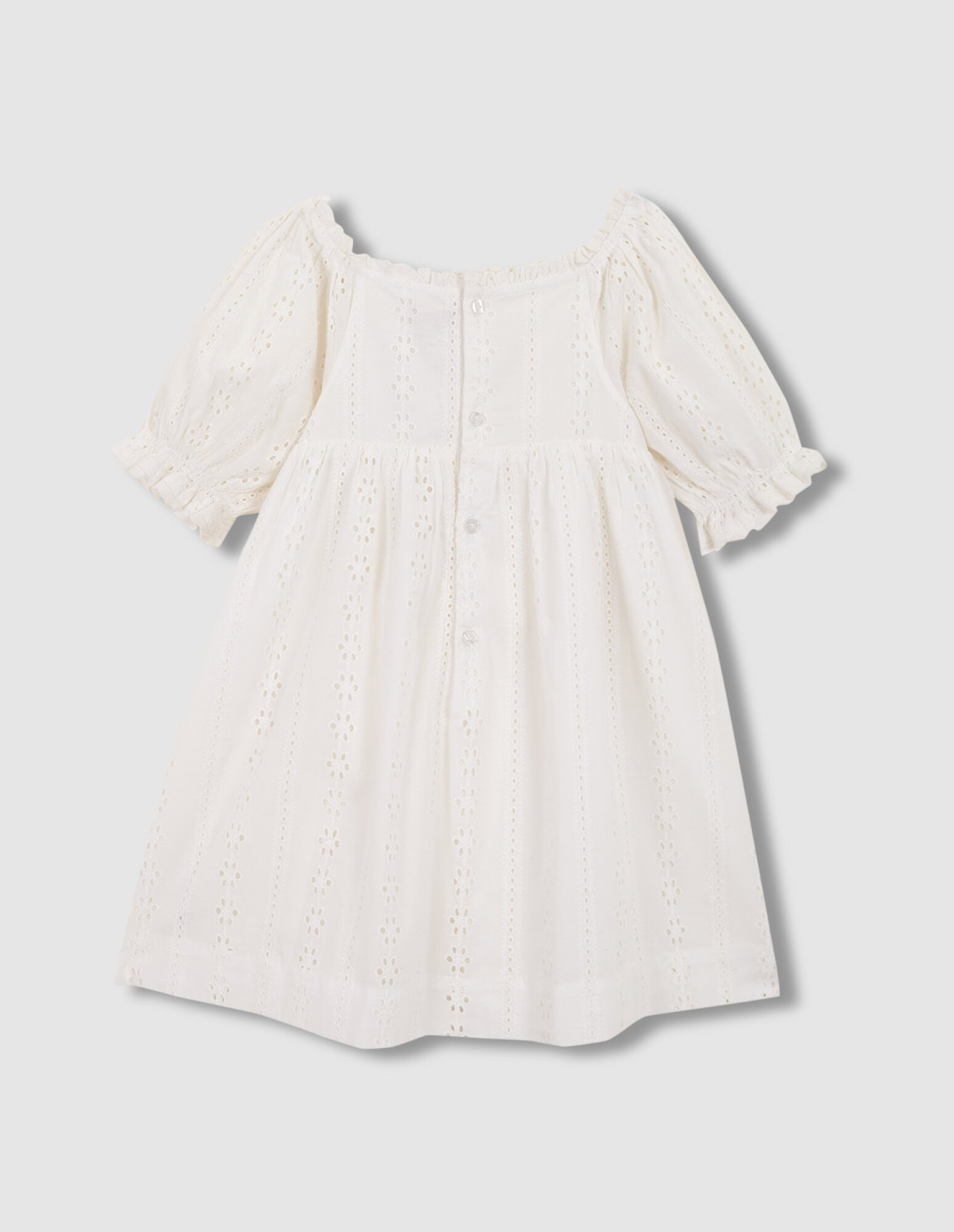 Vestido De Openwork Engomado - Blanco Roto — Gocco