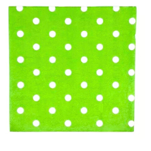 Servilleta Descartable con Lunares x20 Verde Manzana