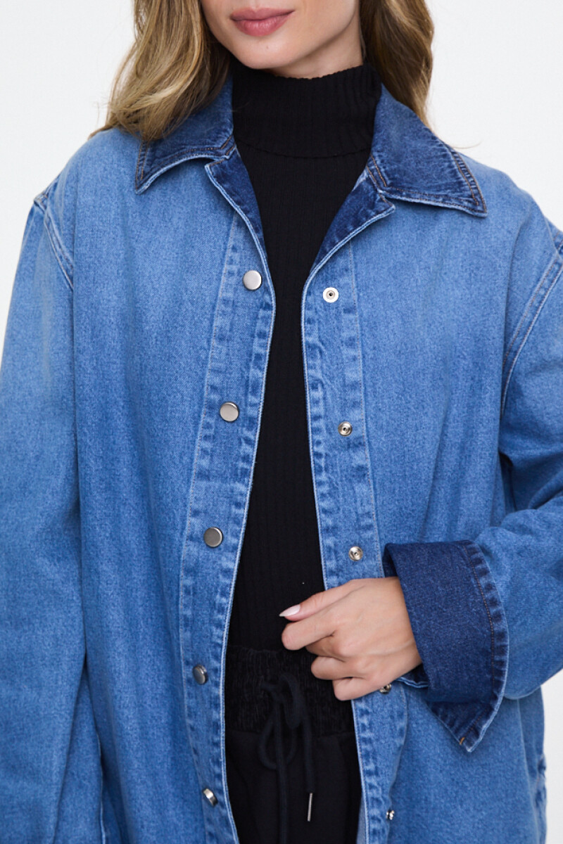 CAMISA DENIM OVERSIZE Azul
