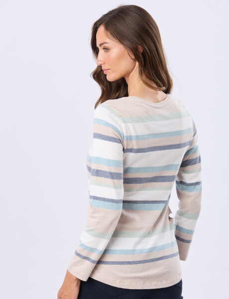 REMERA RAYADA Beige