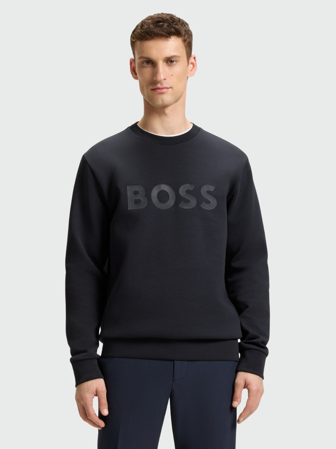 BOSS - Buzo de Algodón Elástico con Logo Navy