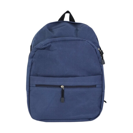 Mochila de lona lisa azul con 2 bolsillos frontales Mochila de lona lisa azul con 2 bolsillos frontales