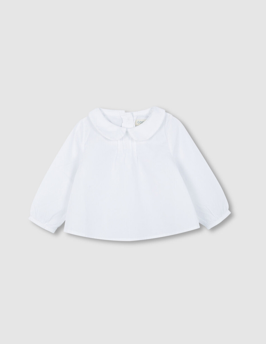 Blusa Manga Larga Cuello Bebe - Blanco 