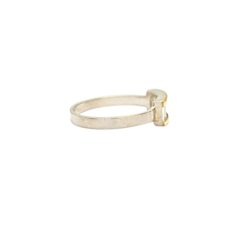 Anillo Baguette medio sin fin-Plata y oro-Piedra Zirconia-AN5926 conpiedra