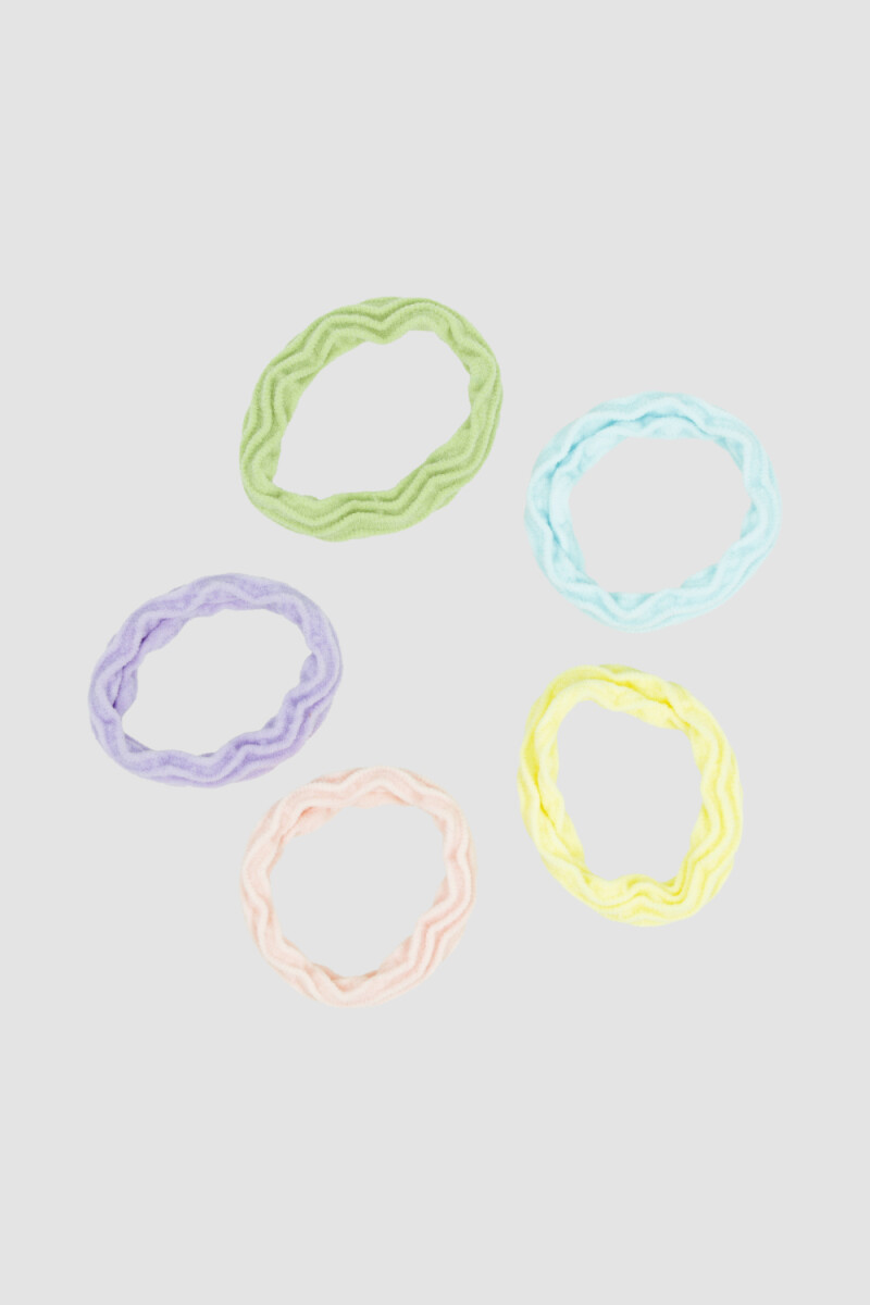 Set de 5 colitas de pelo pastel fru - Variante unica 