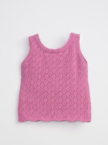 Musculosa punto tejida Fucsia