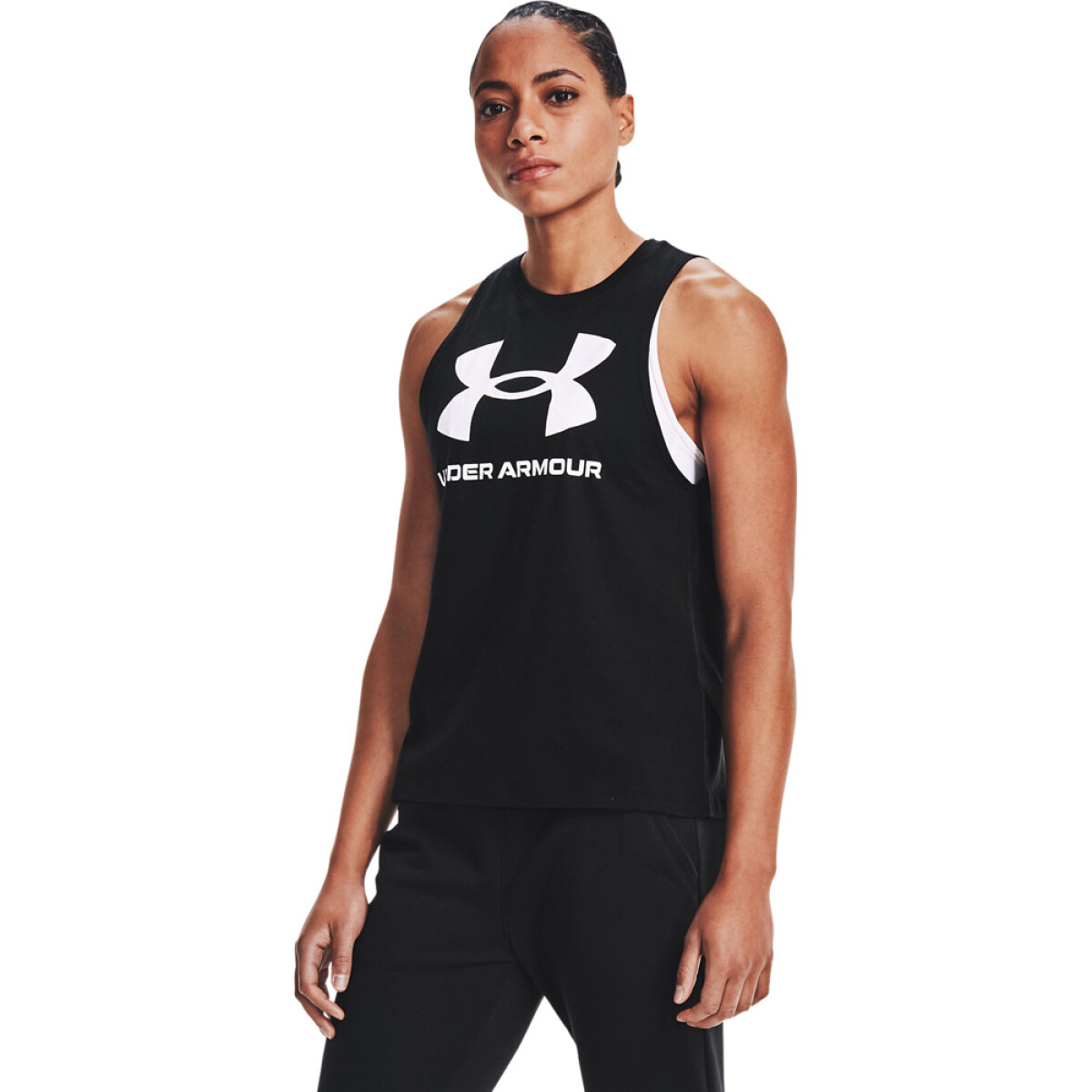 UA W LIVE SPORTSTYLE TANK-BLK - BLK-001 