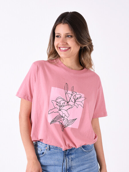 REMERA FLOWER ROSA VIEJO
