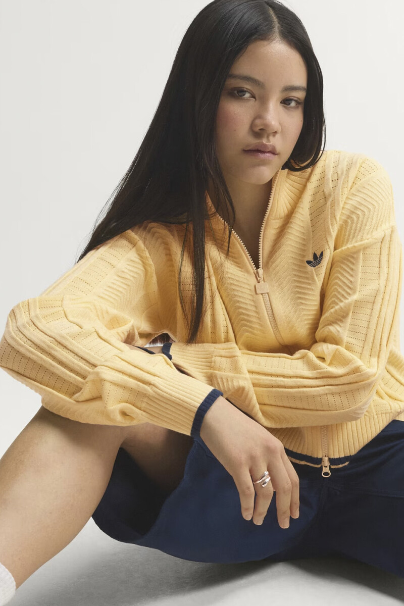CAMPERA DE PUNTO TRENZADO FIRE Amarillo