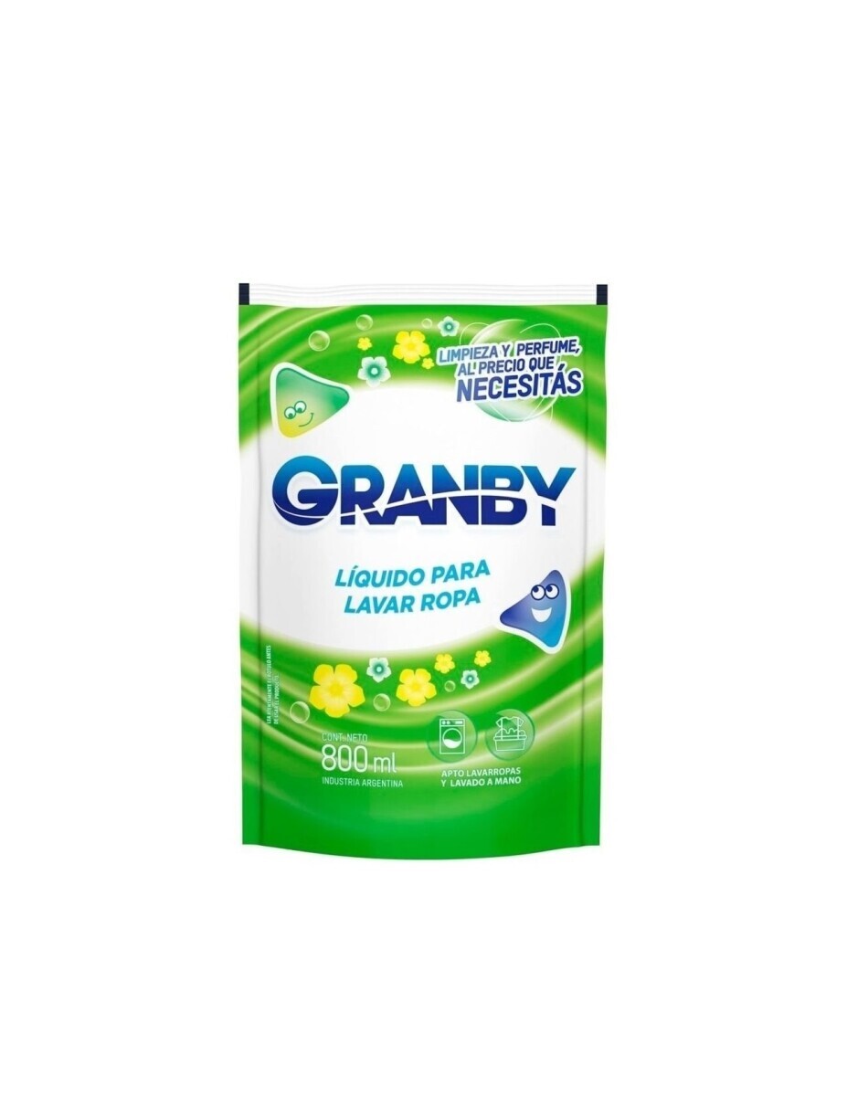 DETERGENTE LIQUIDO P/ROPA GRANBY 800 ML DOY PACK 