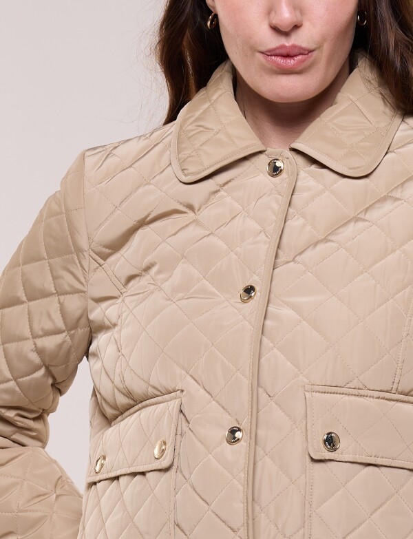 Campera Capitoneada Corta BEIGE