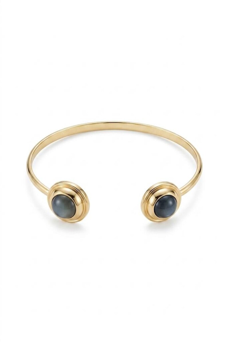 Pulsera rigida detalle dorado